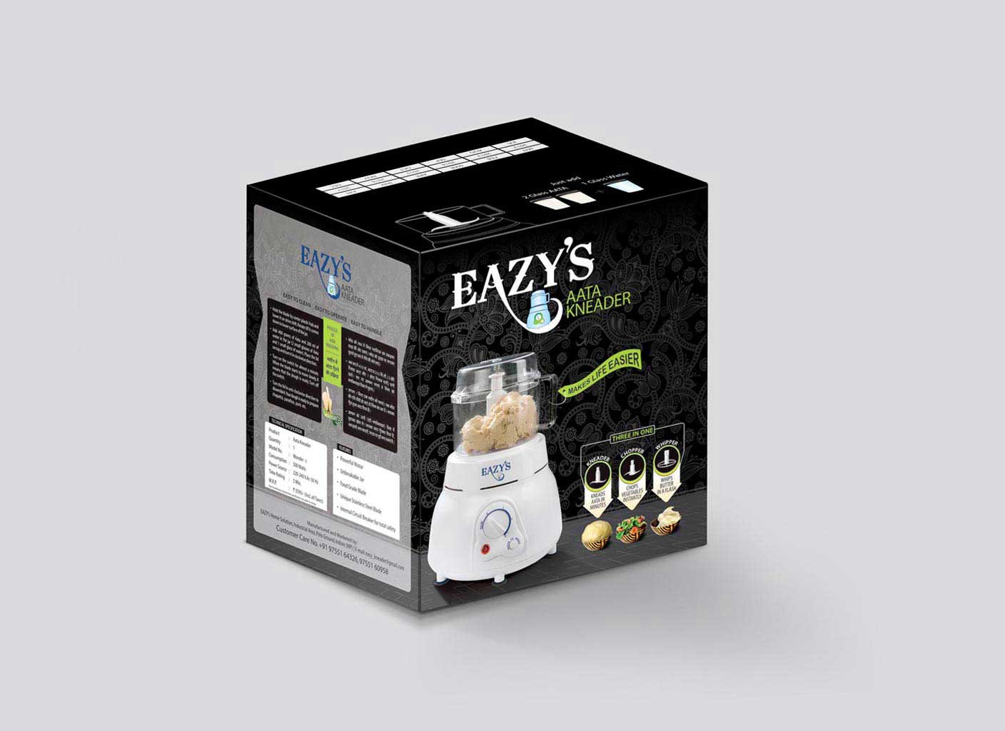Eazy's Aata Kneader- Packaging front side- zoom
