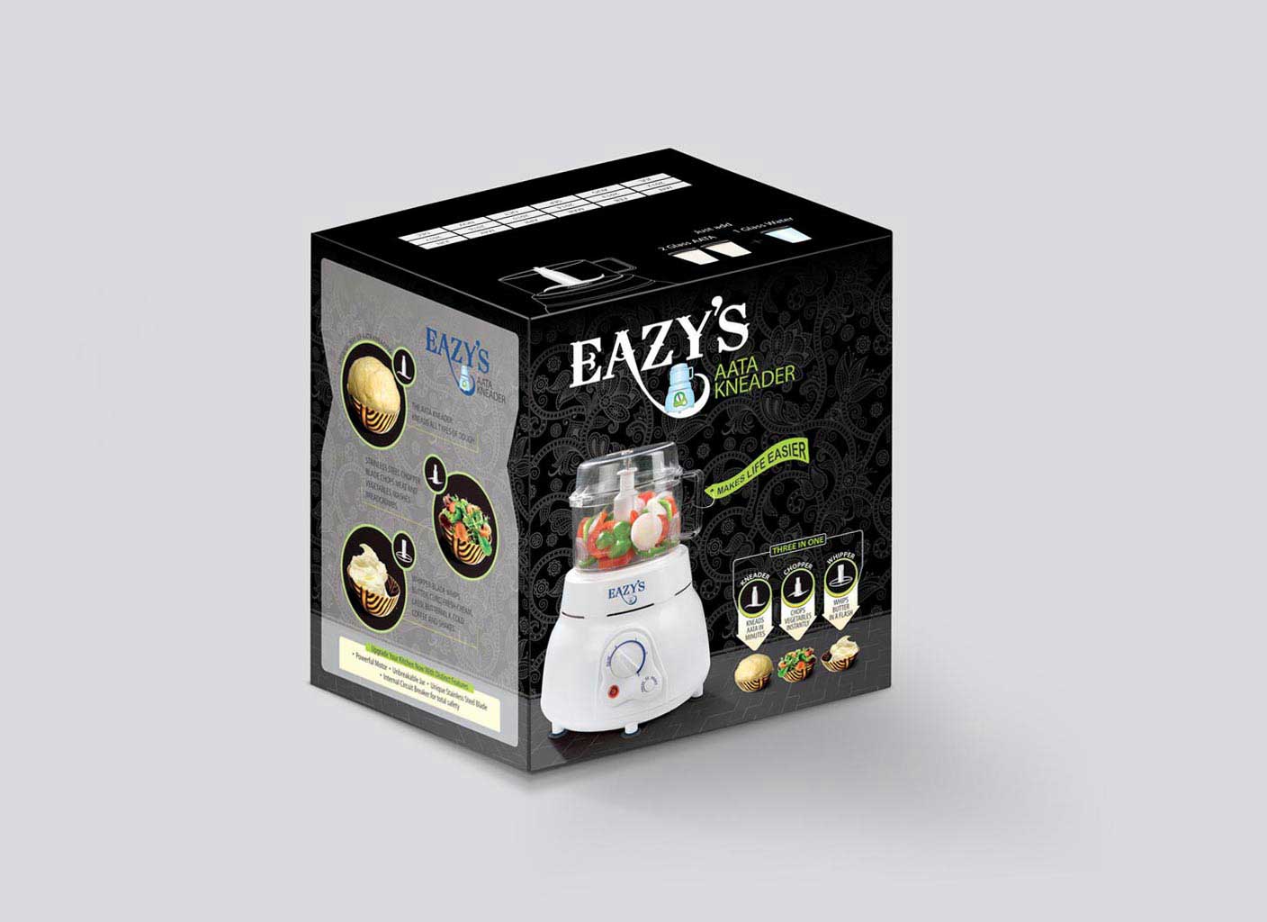Eazy's Aata Kneader- Packaging side view- zoom