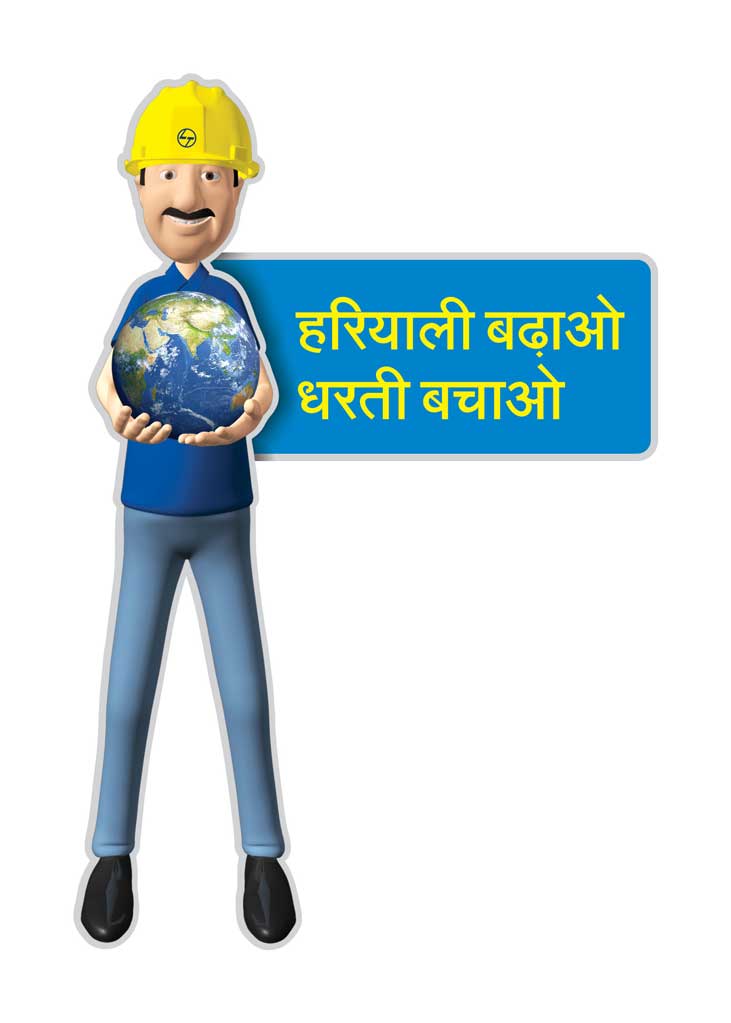 Larsen & Toubro, Pithampur- Venue branding, 3D full Character Design- helmet, mnemonic installation & billboards 