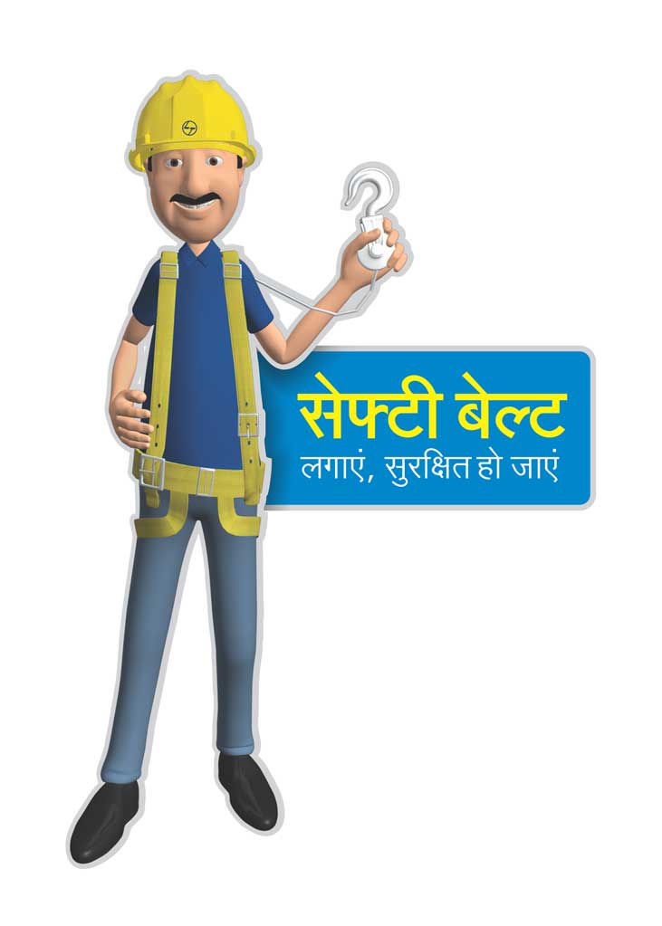 Larsen & Toubro, Pithampur- Venue branding, 3D full Character Design- safety belt, mnemonic installation & billboards 