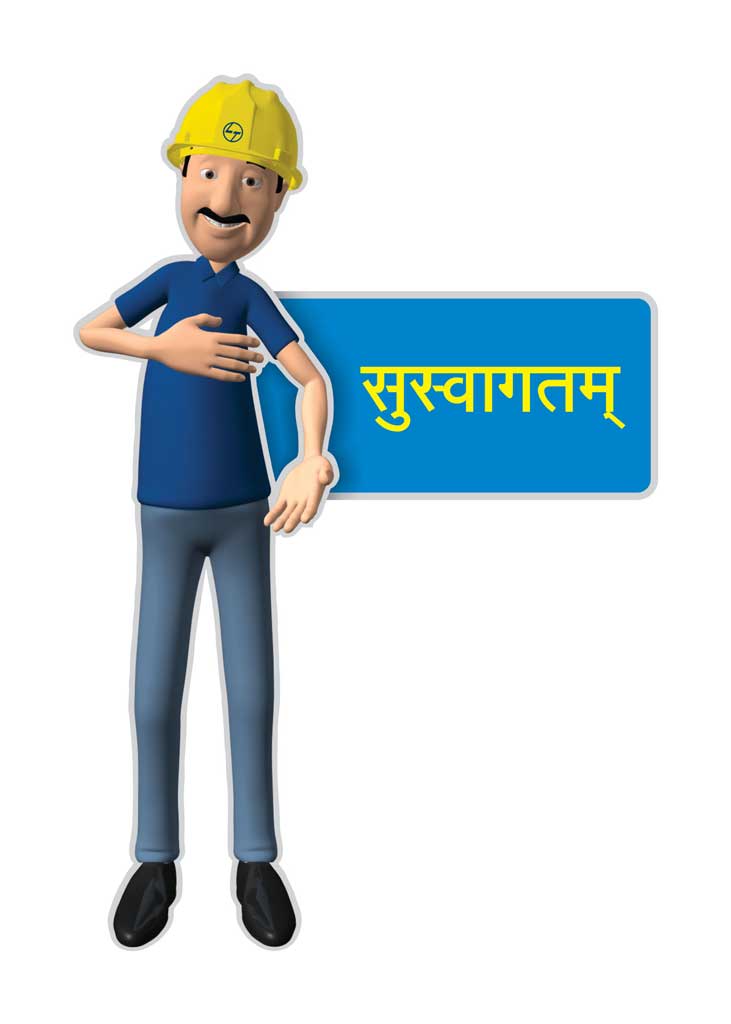 Larsen & Toubro, Pithampur- Venue branding, 3D full Character Design- welcome/ Suswagatam, mnemonic installation & billboards 