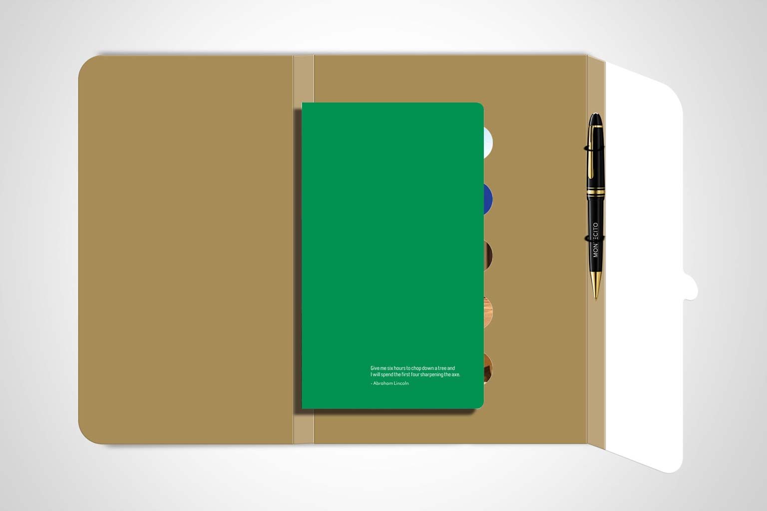 Cover design of the organiser cum diary for marketing unit