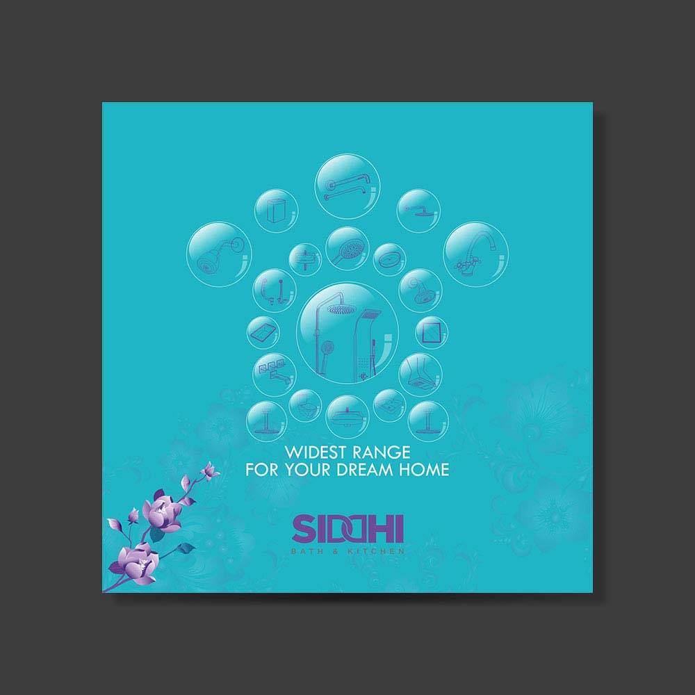 Siddhi Bath and Kitchen- cover design of mini brochure & catalogue (zoom)